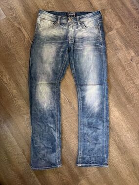 Salvage Men's Washed Blue Straight Jeans